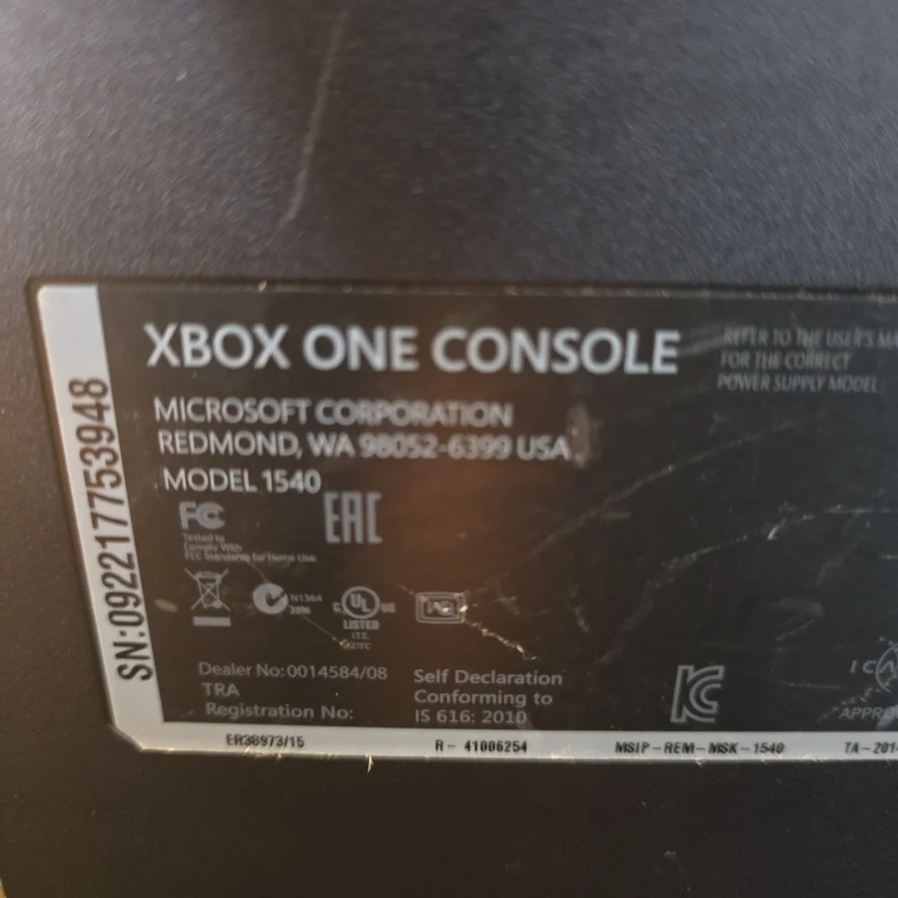 Xbox One 500gbs Model 1540 No Controller
